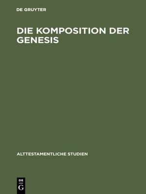 cover image of Die Komposition der Genesis